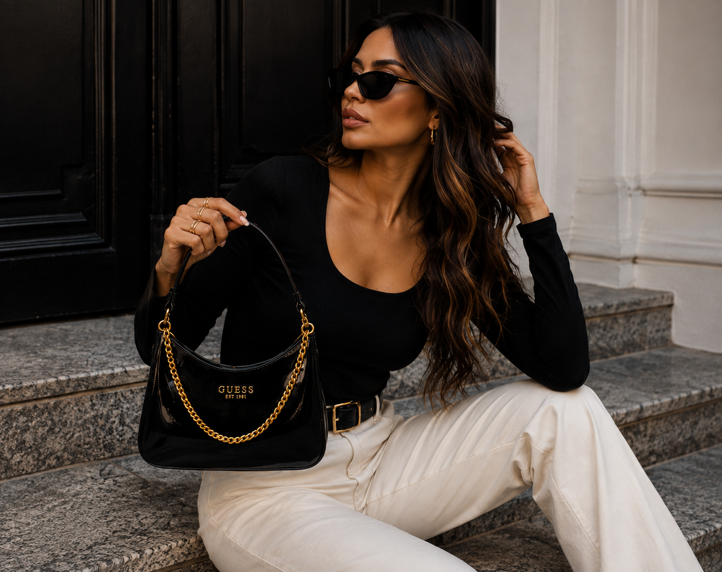 Guess Hobo Sorcha Mini Negro